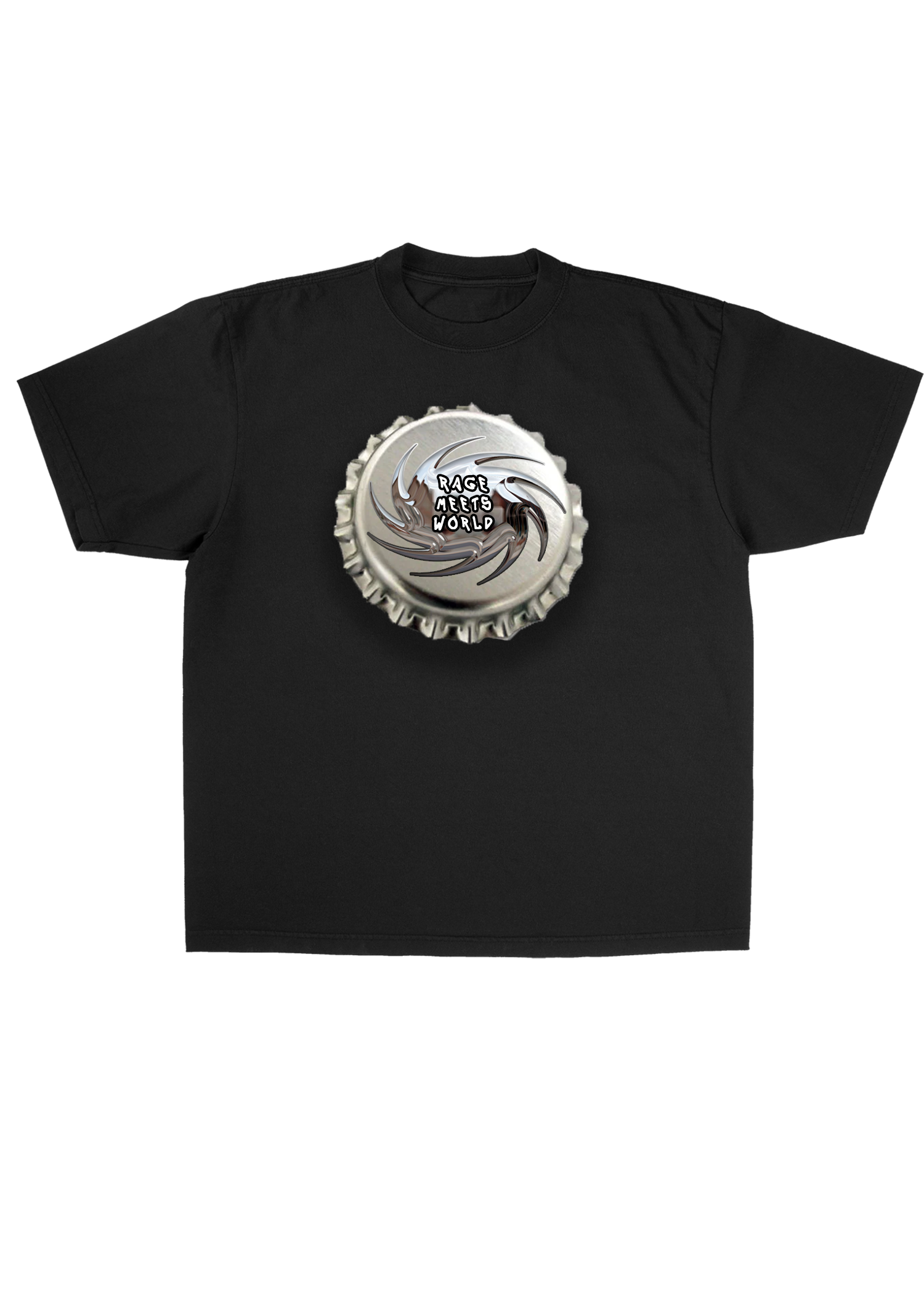 Chrome Bottle Cap Tee Black